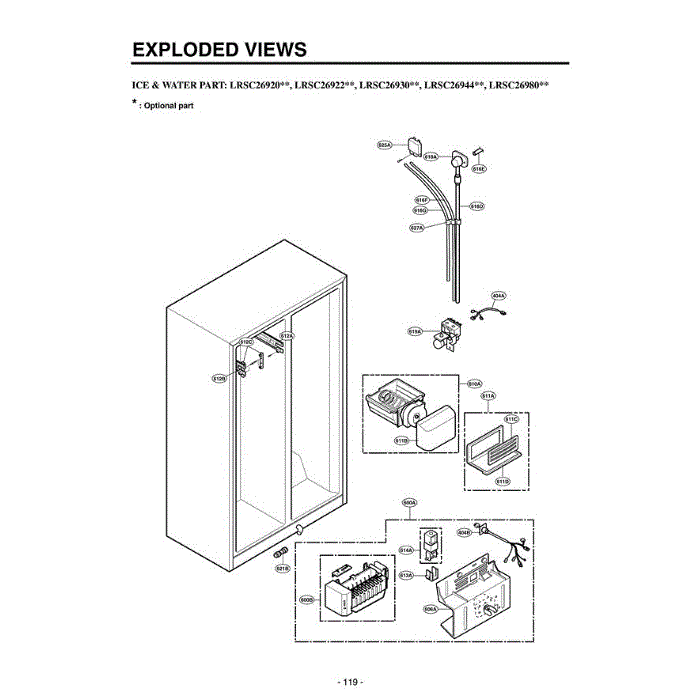 Section 6 Diagram and Parts List for LRSC26920SW ASWCLGA LG Refrigerator