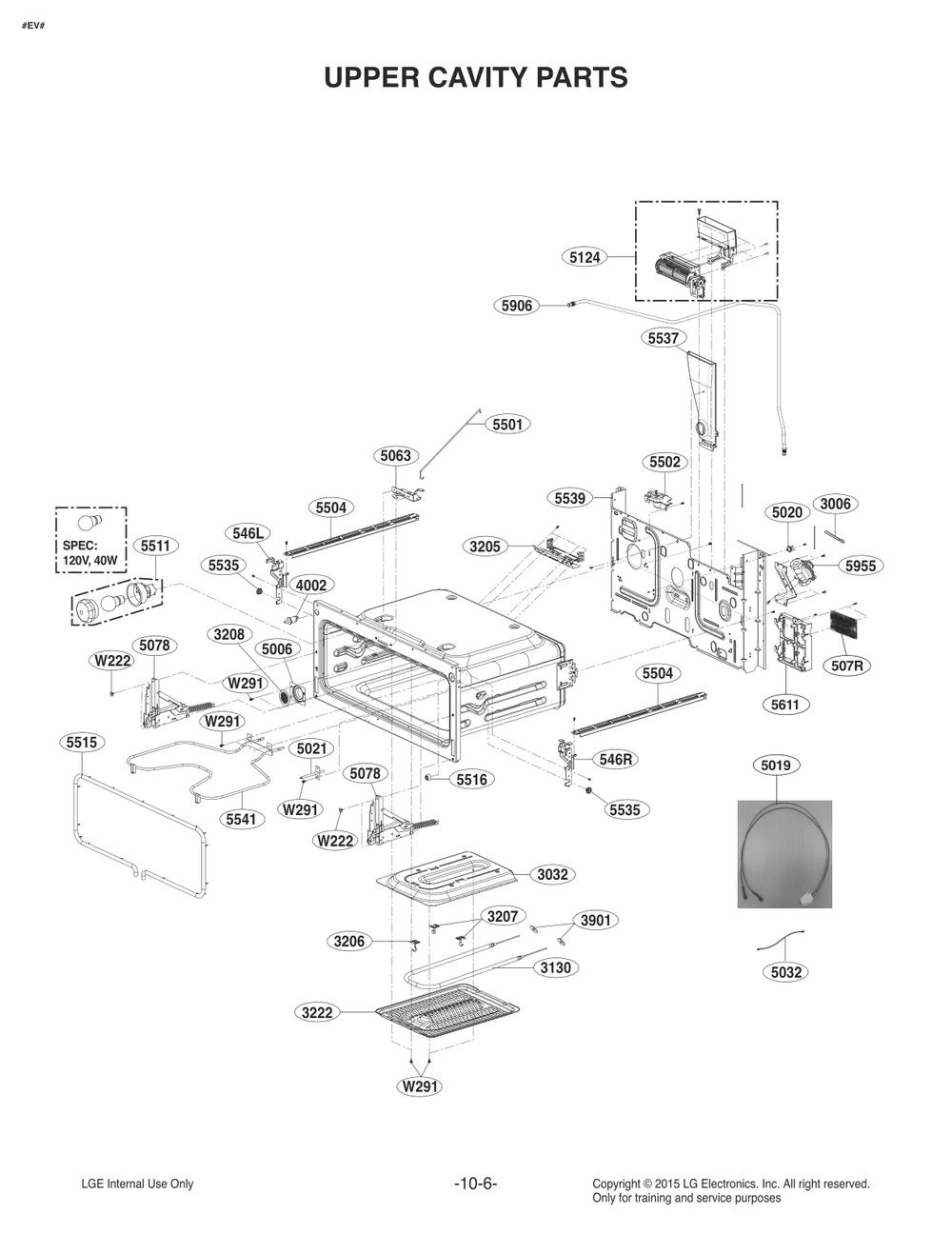 Upper Cavity Parts Diagram and Parts List for FZ474PGV ASTLLGA LG Range