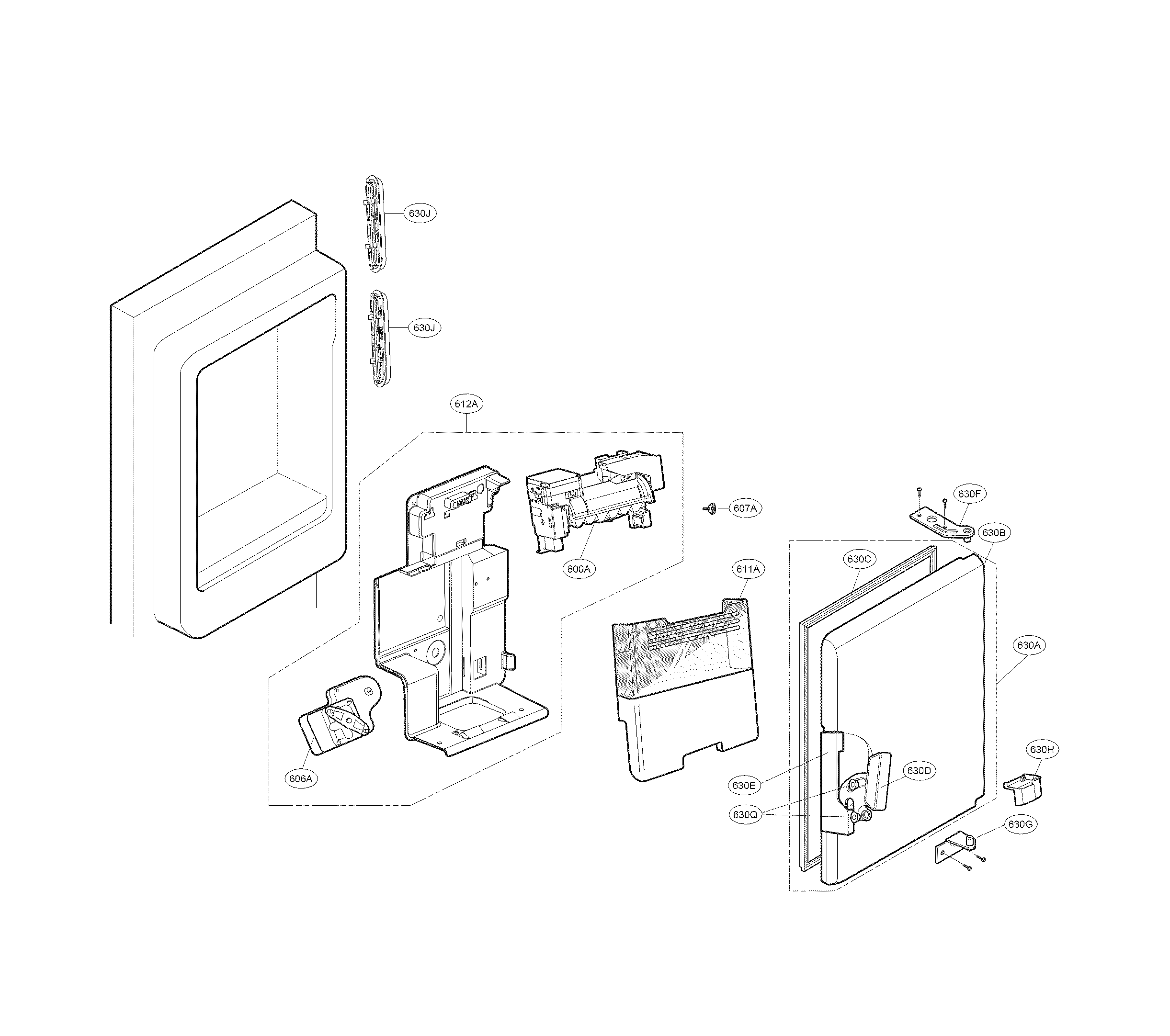 Ice Maker Parts Diagram and Parts List for 79570322312  Kenmore Refrigerator