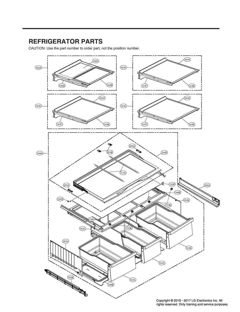 Refrigerator Parts Diagram and Parts List for GR-X30GHSJM ASTCNA1 LG Refrigerator
