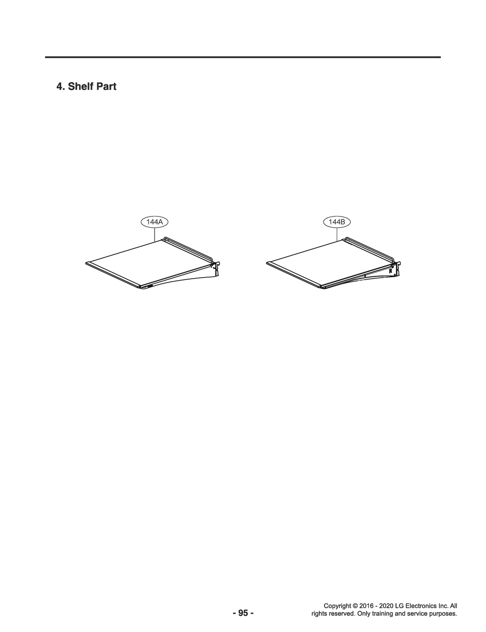 Shelf Part Diagram and Parts List for GR-X23FGNGM AGRCNA0 LG Refrigerator