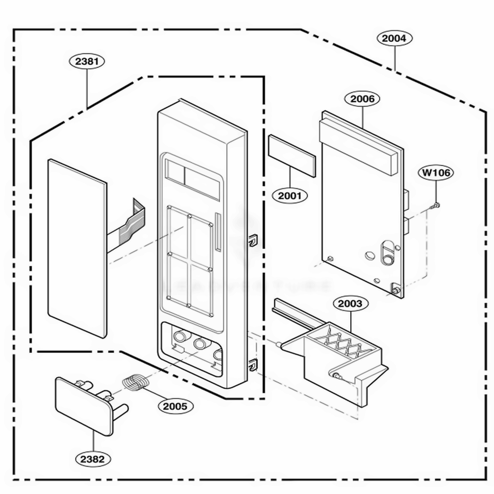 Controller Parts 1 Diagram and Parts List for 62463 ASBESEA LG Wall Oven