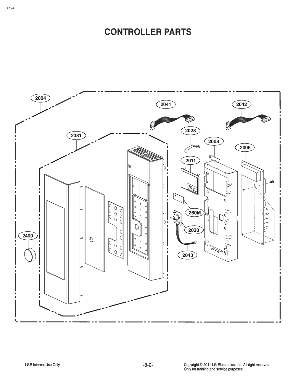Controller Parts Diagram and Parts List for MQ1724FSDL CFSESTD LG Microwave