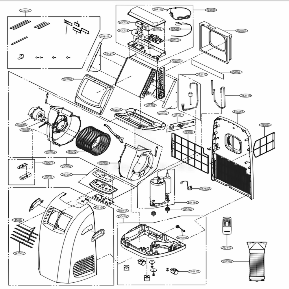 Main Diagram and Parts List for LP1013WNR AWYAOSH LG Air Conditioner