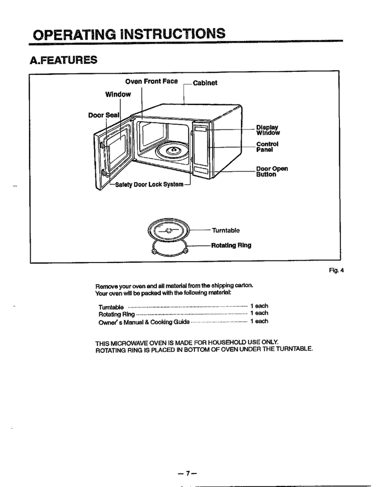 Features Diagram and Parts List for MA-880MW  LG Microwave
