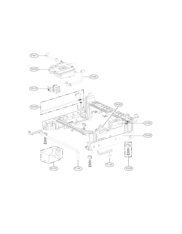 Base Assembly Parts Diagram and Parts List for LDT9965BD  LG Dishwasher