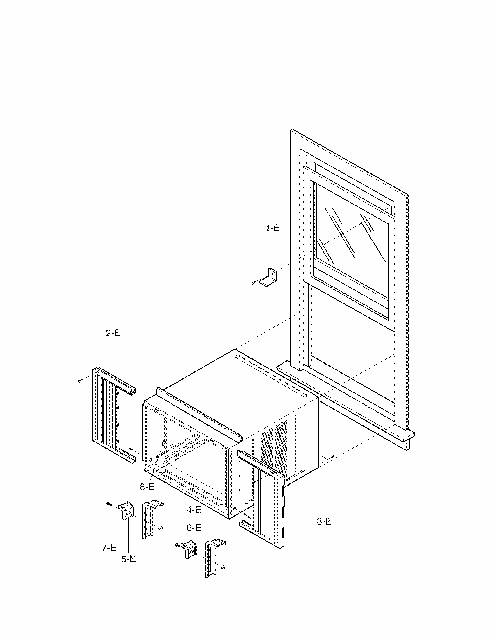 Installation Kit Assembly Parts Diagram and Parts List for 58075184700  Kenmore Air Conditioner