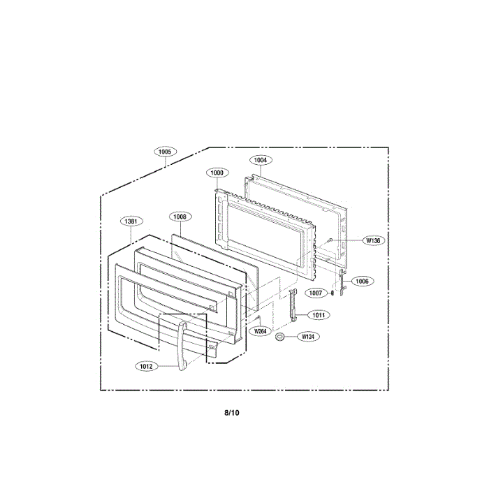 Door Diagram and Parts List for LMVH1750ST 00 LG Microwave