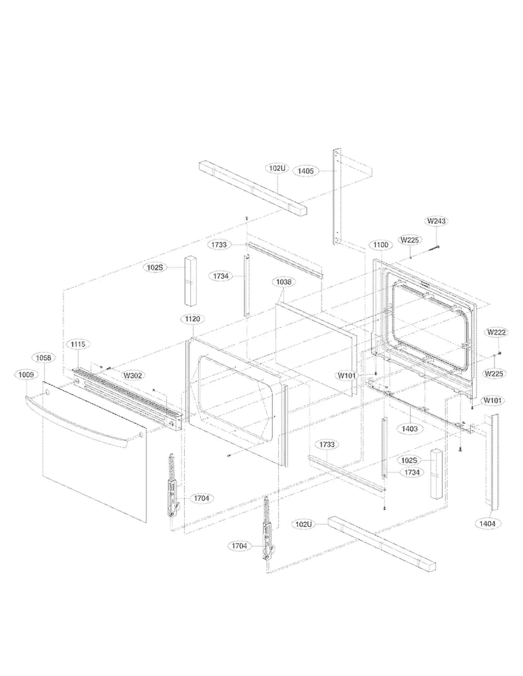 Lower Door Parts Diagram and Parts List for LDG3035SB  LG Range