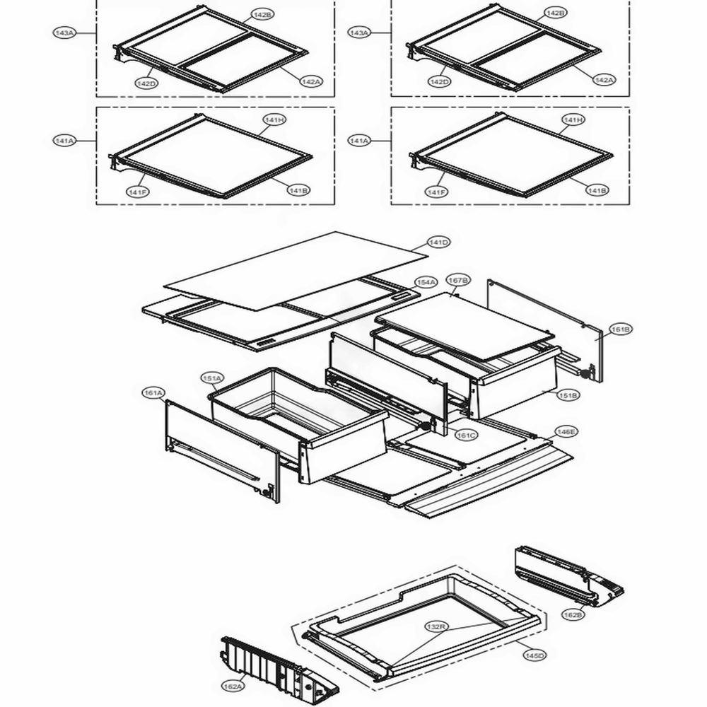 Refrigerator Parts Diagram and Parts List for 74099 AWBCSE1 LG Refrigerator