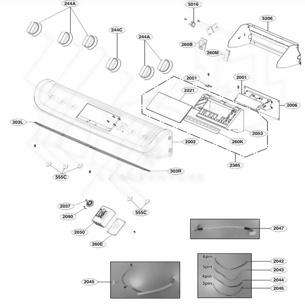 Control Parts Diagram and Parts List for LSG4515ST ASTELGA LG Range