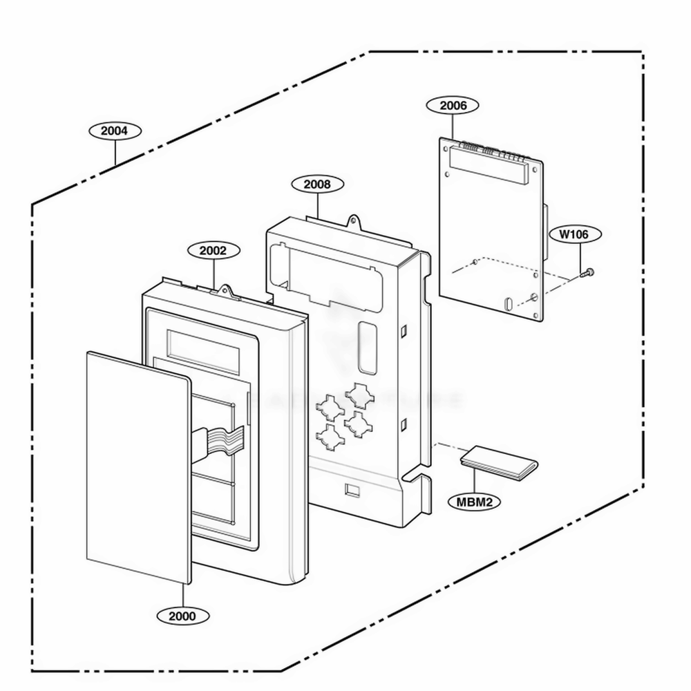 Controller Parts Diagram and Parts List for GH7155XKB ABKEWRP LG Range