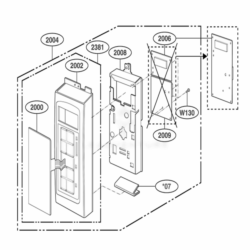 Controller Parts Diagram and Parts List for MMV4205AAB ABKEMTG LG Range