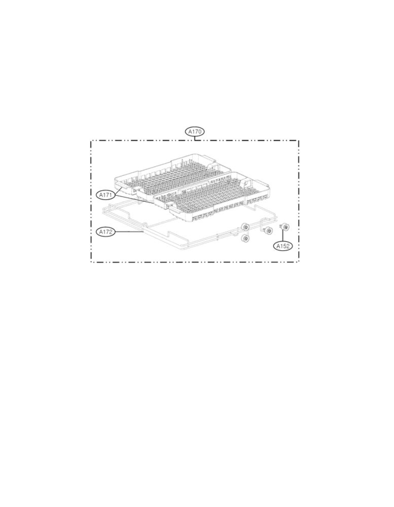 Cutlery Rack Parts Diagram and Parts List for LDT9965BD 00 LG Dishwasher
