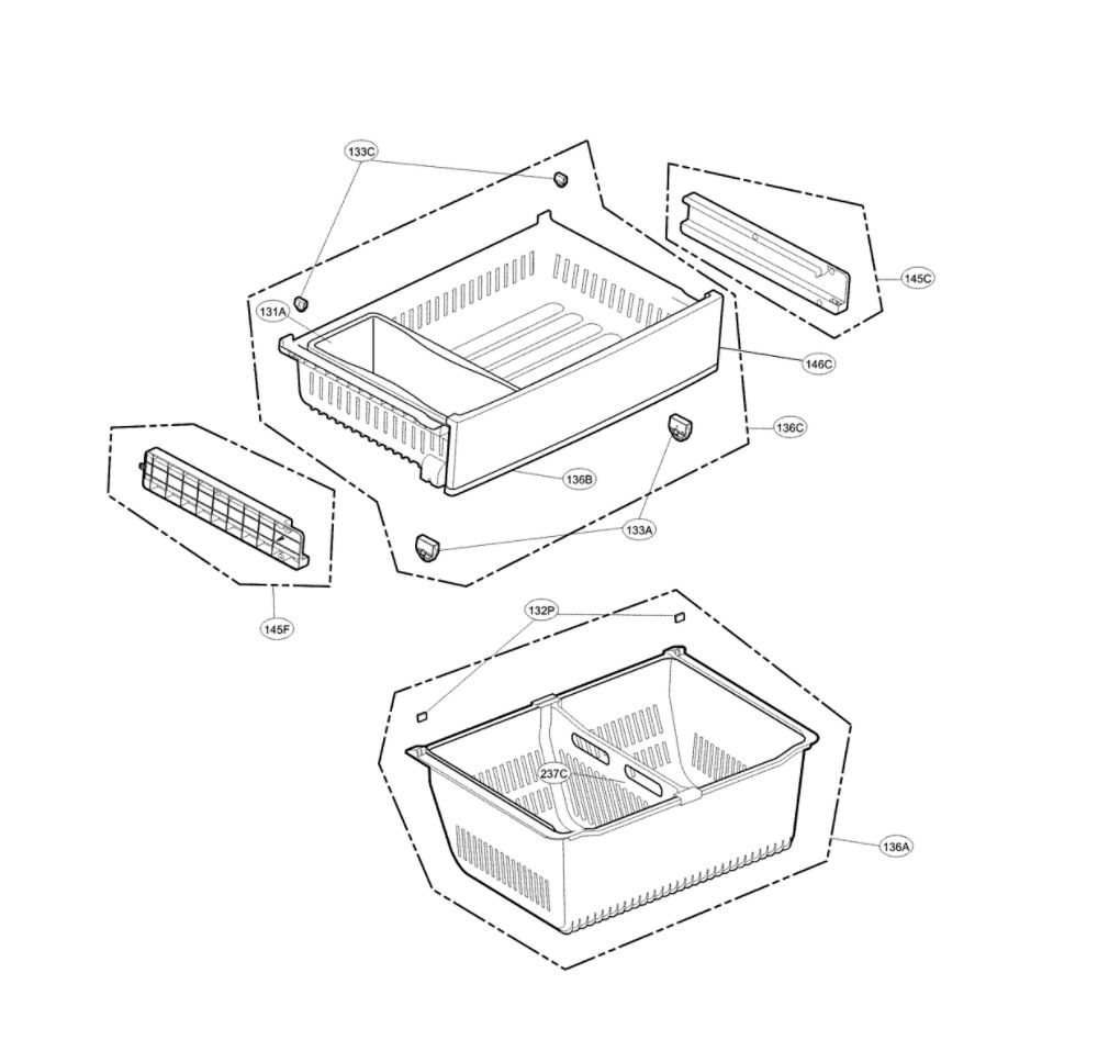 Freezer Parts Diagram and Parts List for LFXS26973S 01 LG Refrigerator