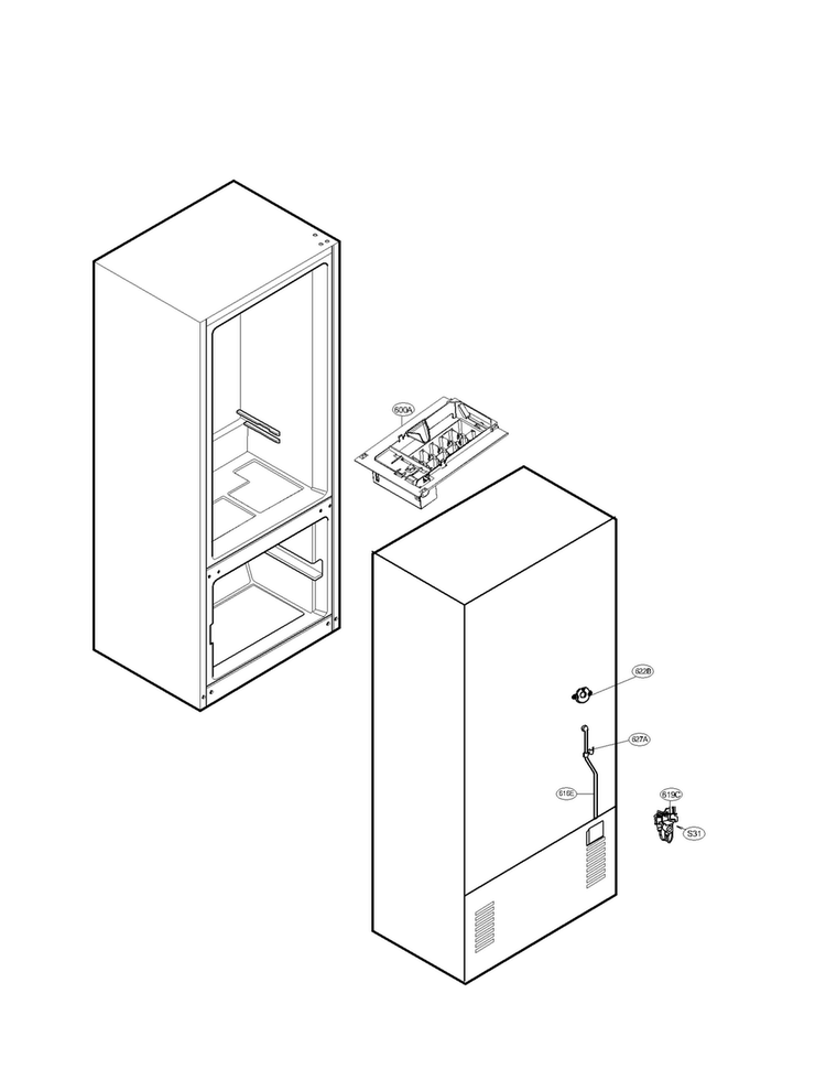 Water And Ice Maker Parts Diagram and Parts List for LFC23760SB 04 LG Refrigerator