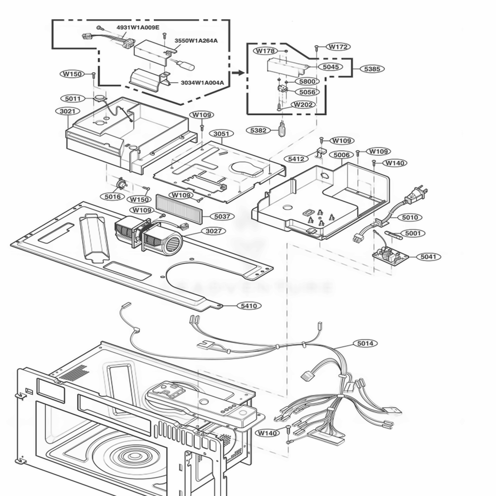 Interior Parts 2 Diagram and Parts List for 80824 AB6ESEA LG Range