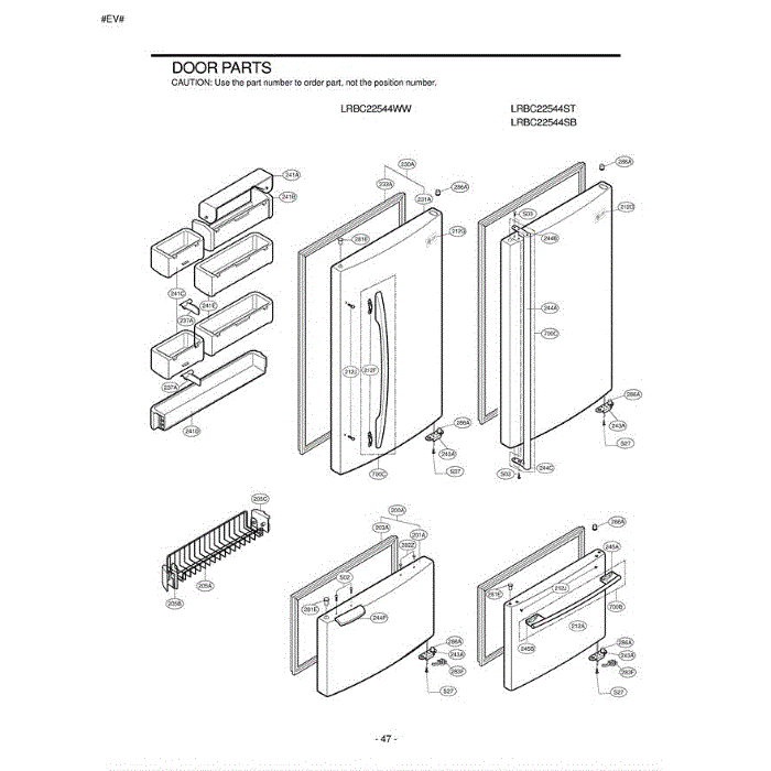 Section 1 Diagram and Parts List for LRBC22544SB AWBCLGR LG Refrigerator