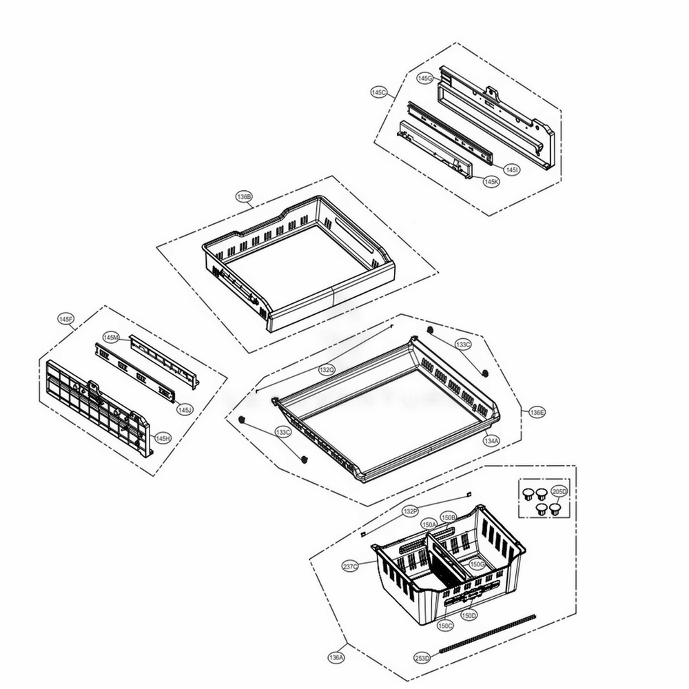 Freezer Parts Diagram and Parts List for LMXS30796D ASBCNA1 LG Refrigerator