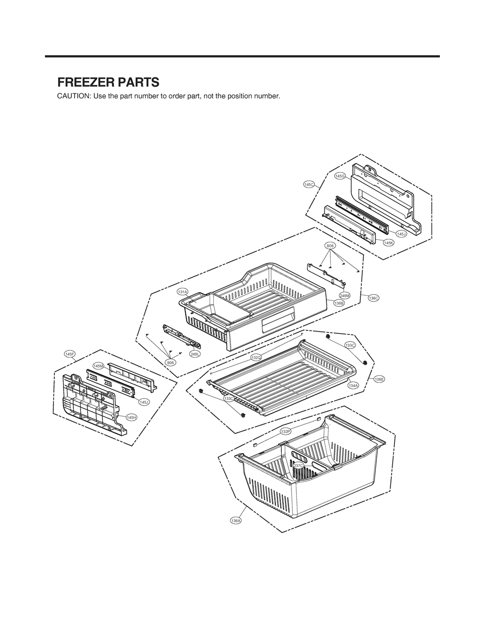 Freezer Parts Diagram and Parts List for GR-X266DSMM ASBCNA0 LG Refrigerator