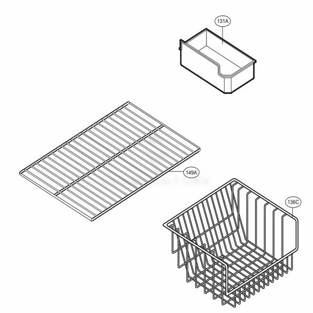 Freezer Parts Diagram and Parts List for LBC22520SW ASW1LGG LG Refrigerator