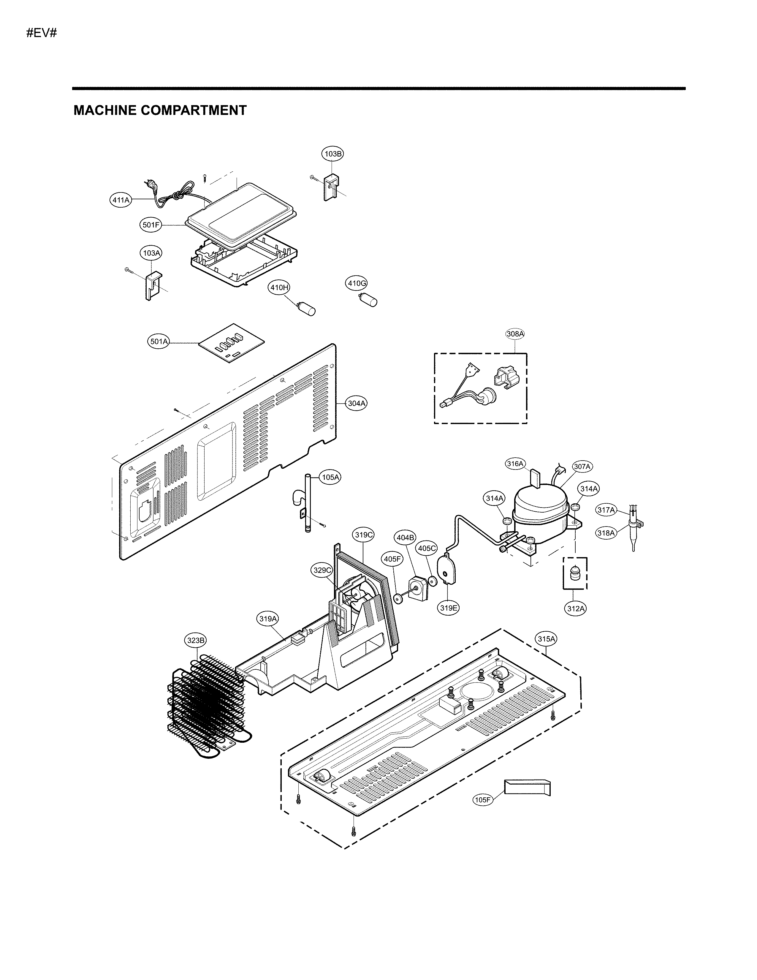 Mechanical Parts Diagram and Parts List for 79551833412  Kenmore Refrigerator