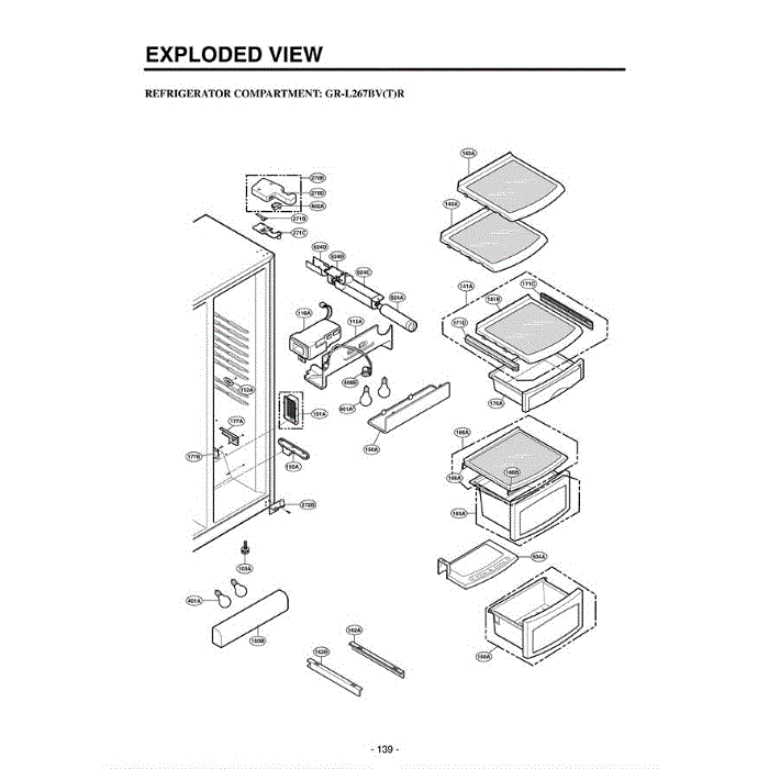 Section 3 Diagram and Parts List for LRSC26912SW ASWCLGB LG Refrigerator
