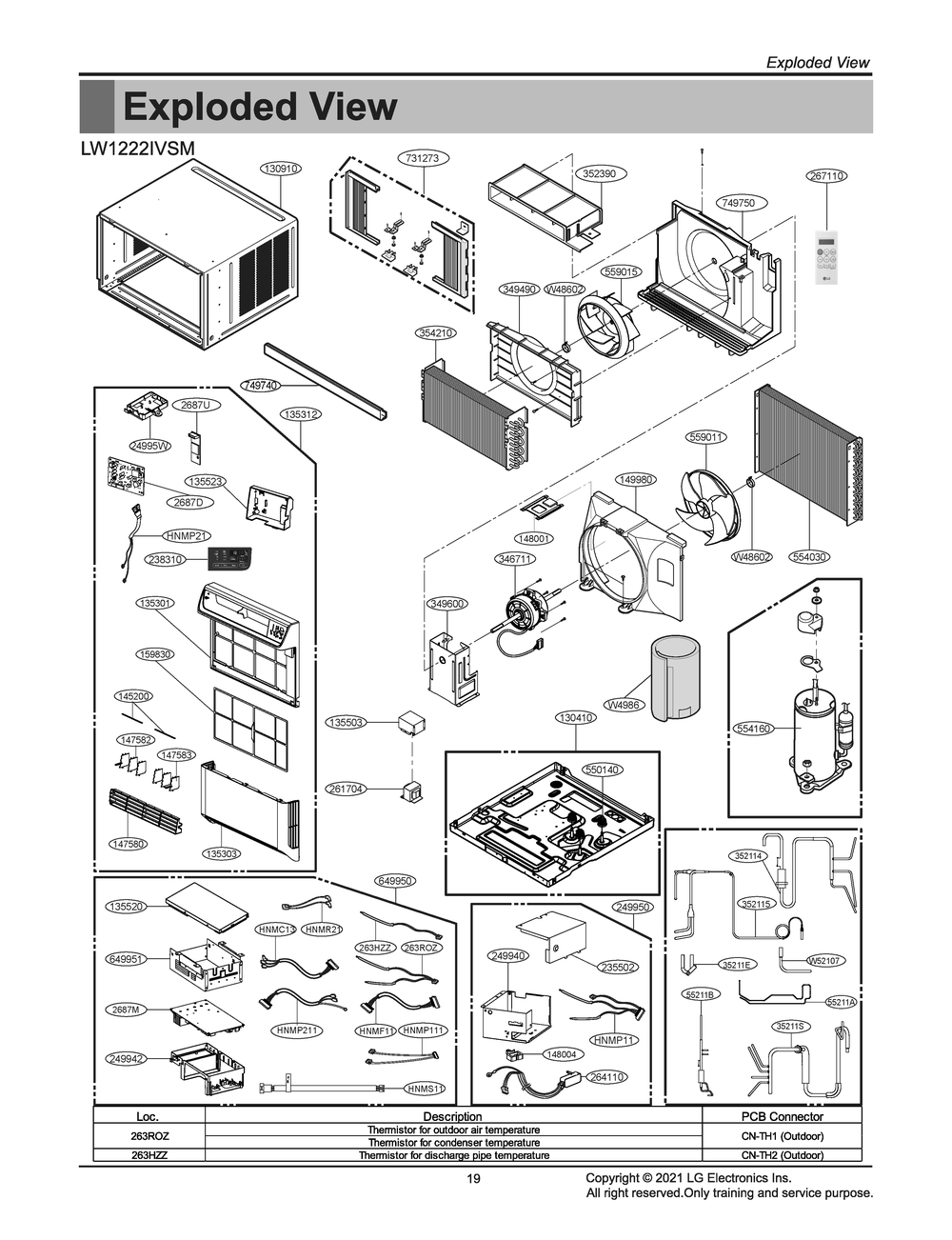 Diagram 1 Diagram and Parts List for W3NQ12LNNP2 AT1AHDP LG Air Conditioner