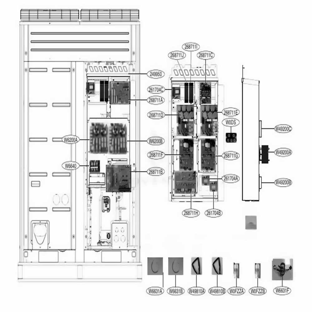 Main 1 Diagram and Parts List for ARUN145DTE4 AWGBLUS LG Air Conditioner