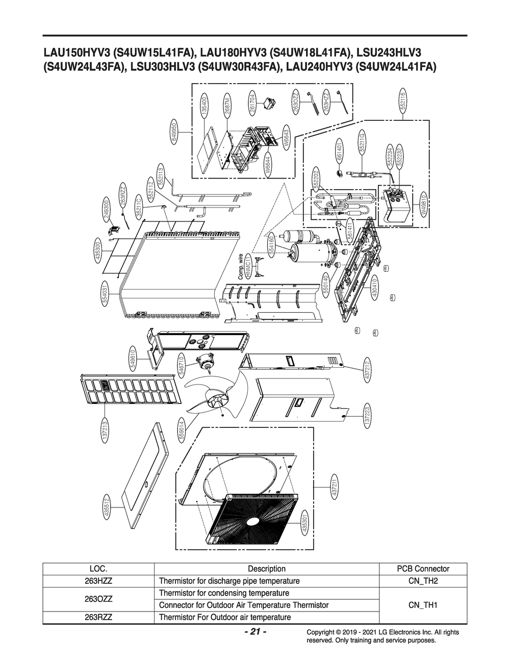 Diagram 1 Diagram and Parts List for S4UW15L41FA AK3GEUS LG Air Conditioner
