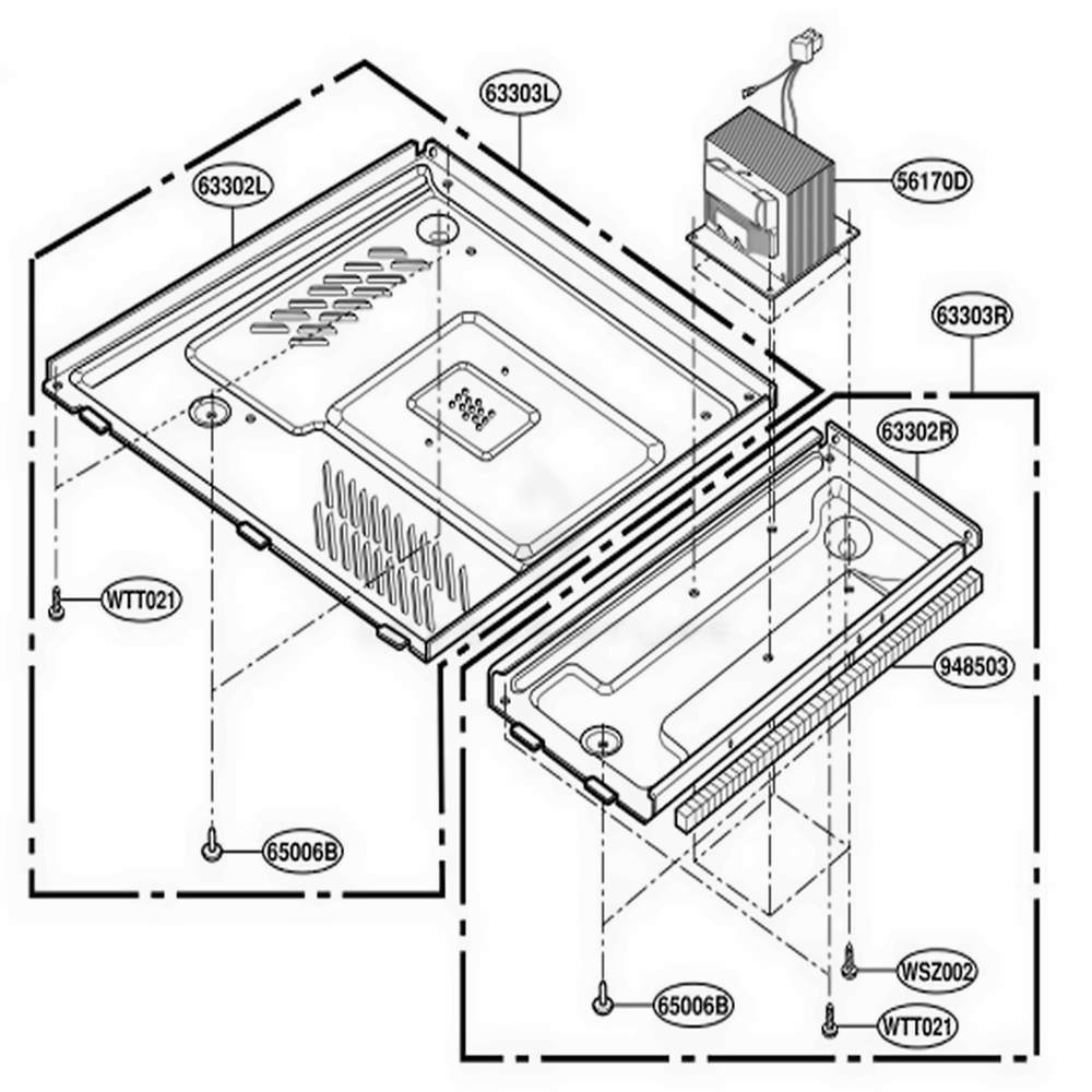Base Plate Parts Diagram and Parts List for 89149 ABKESEC LG Range