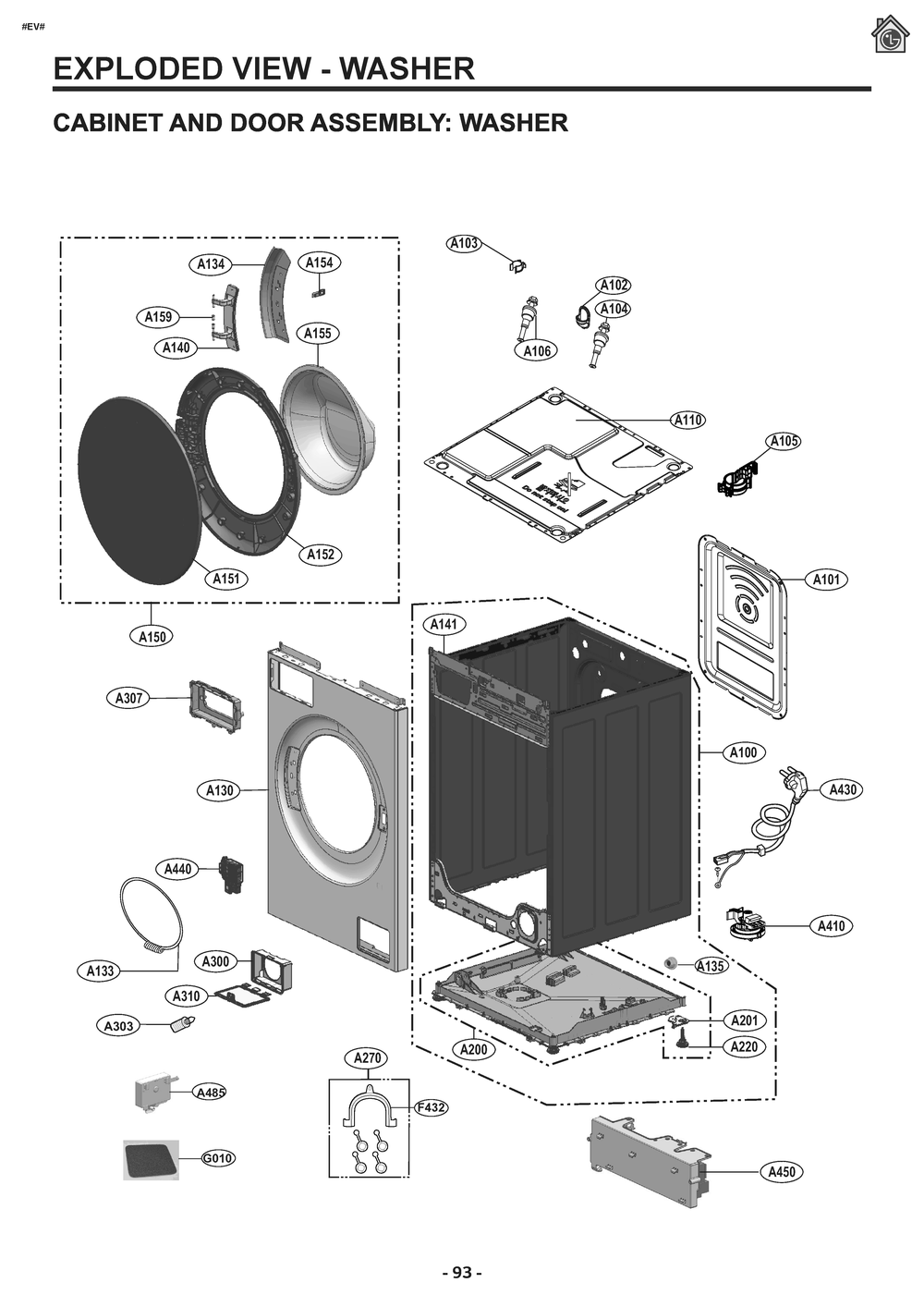 Diagram 6 Diagram and Parts List for WKHC152HWA ABWEEUS LG Washer Dryer Combo