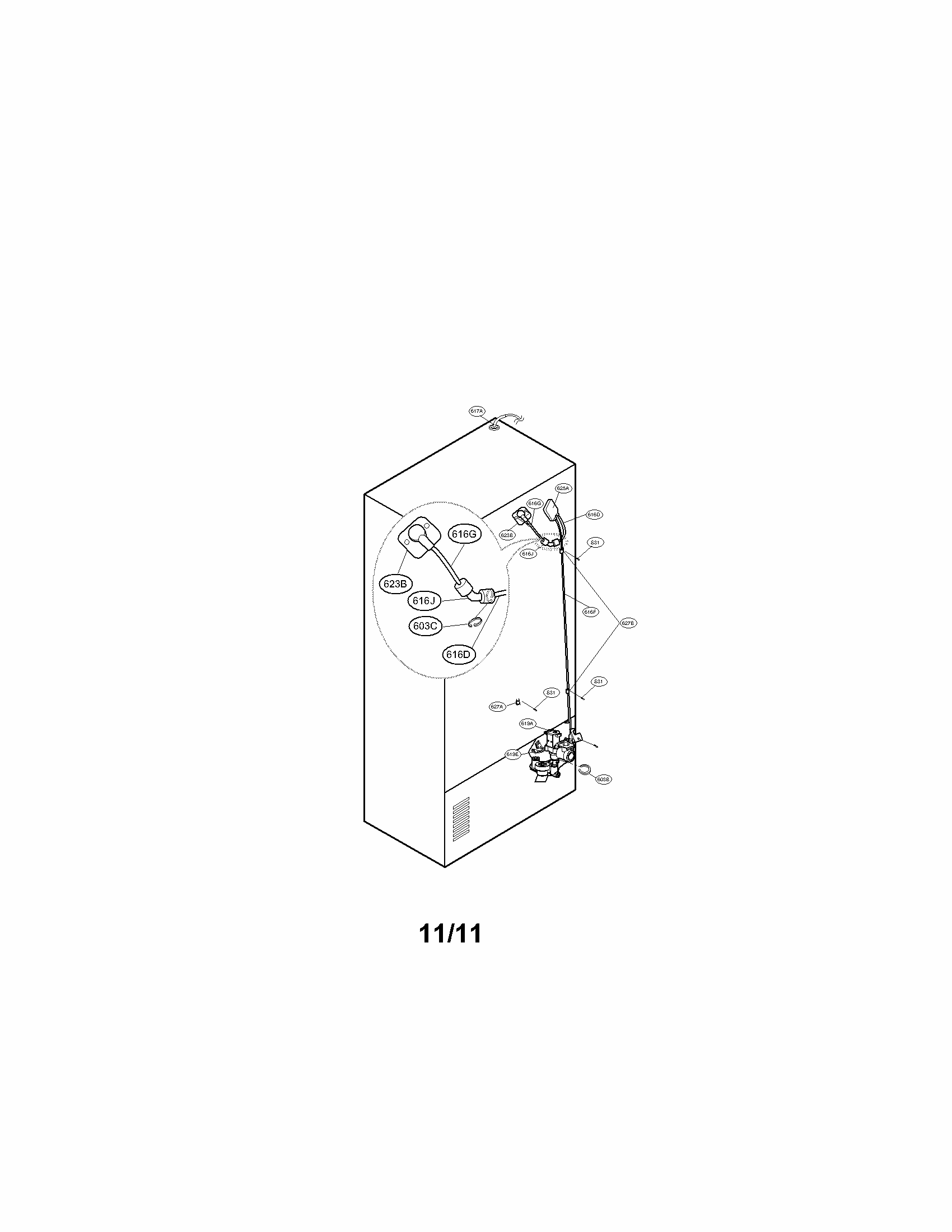 Valve And Water Tube Parts Diagram and Parts List for 79572039111  Kenmore Refrigerator