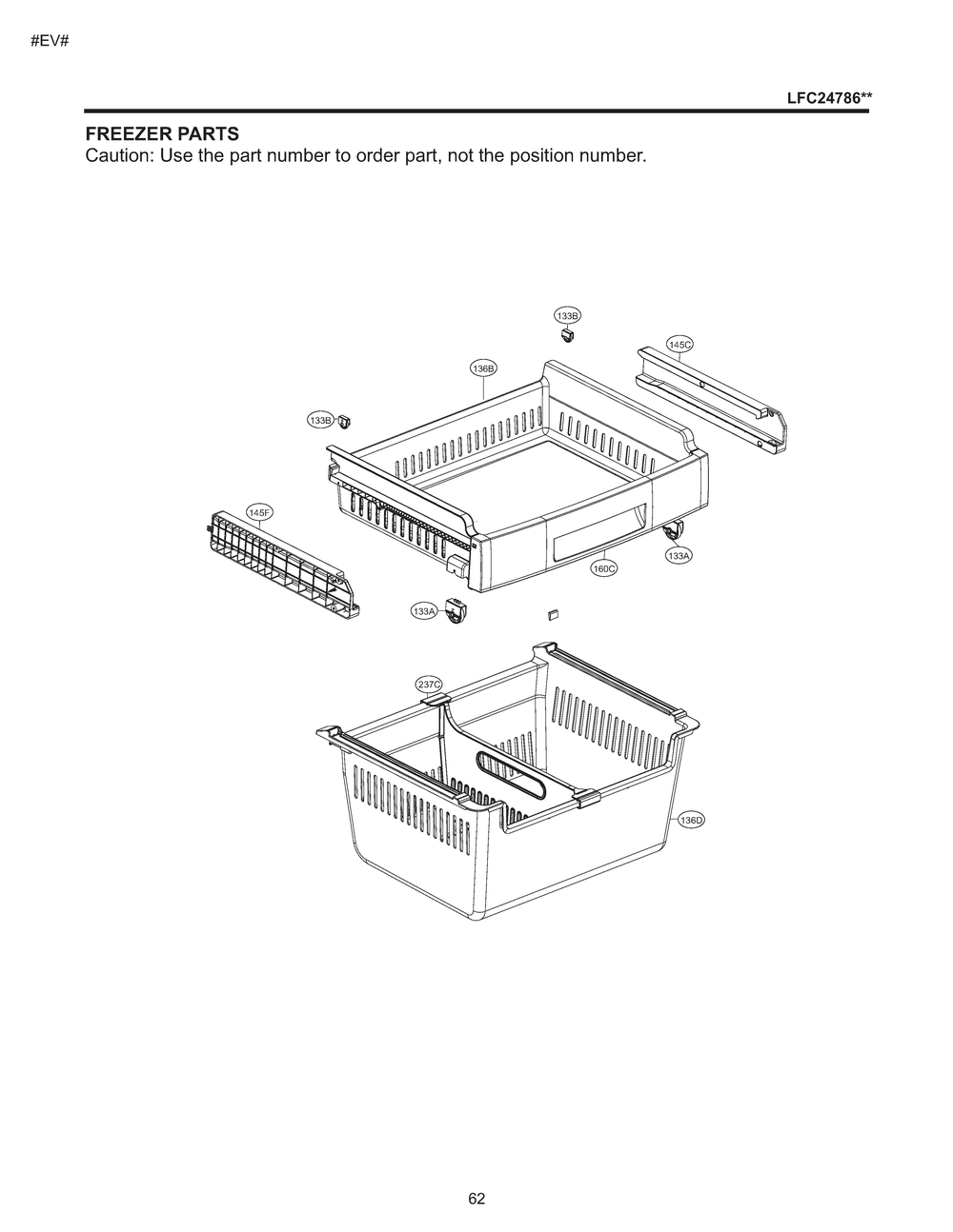 Freezer Parts Diagram and Parts List for GM-B243RKNM ASBCNA0 LG Refrigerator
