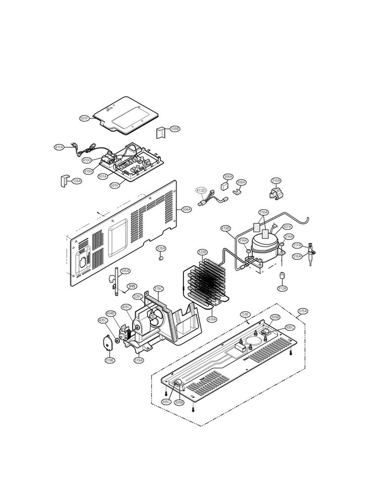 Mechanical Compartment Parts Diagram and Parts List for LSC269905TT  LG Refrigerator