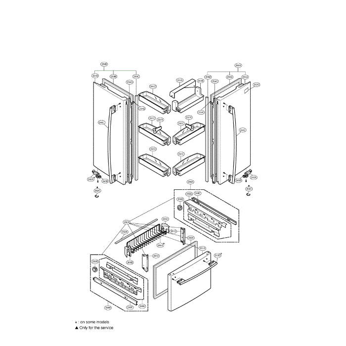 Doors Diagram and Parts List for LFC25760ST 00 LG Refrigerator