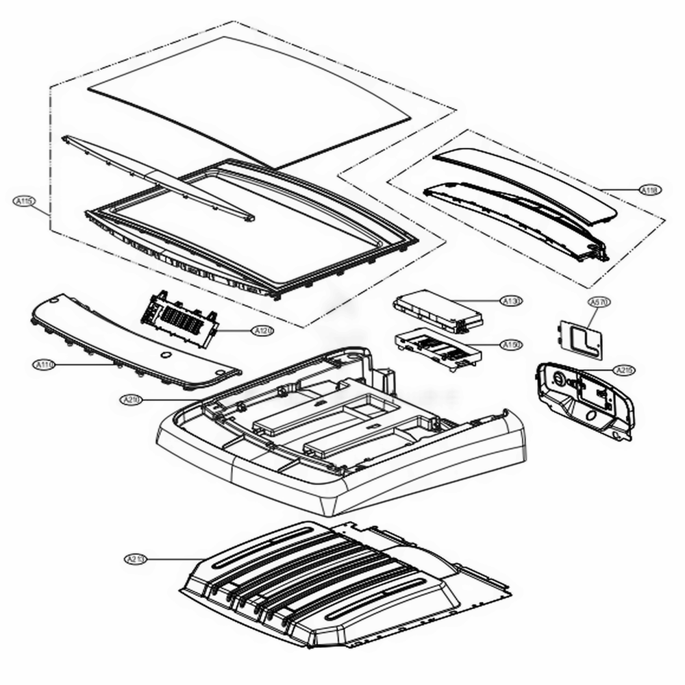 Control Panel And Plate Assembly Diagram and Parts List for DLE1501W ABWEEUS LG Dryer