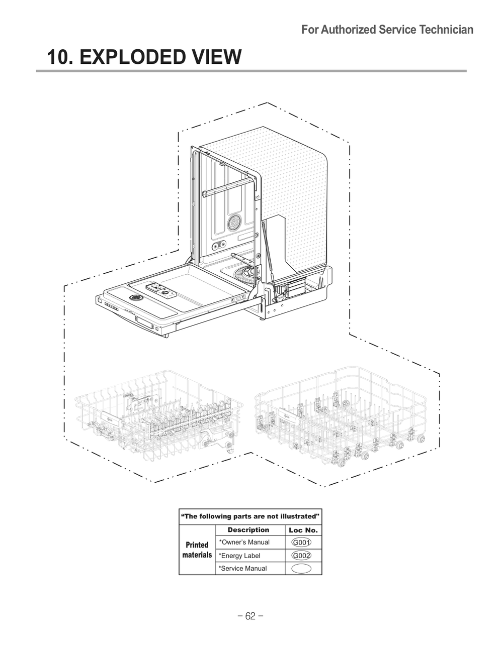 Diagram 1 Diagram and Parts List for D1438DB ABDEEUS LG Dishwasher