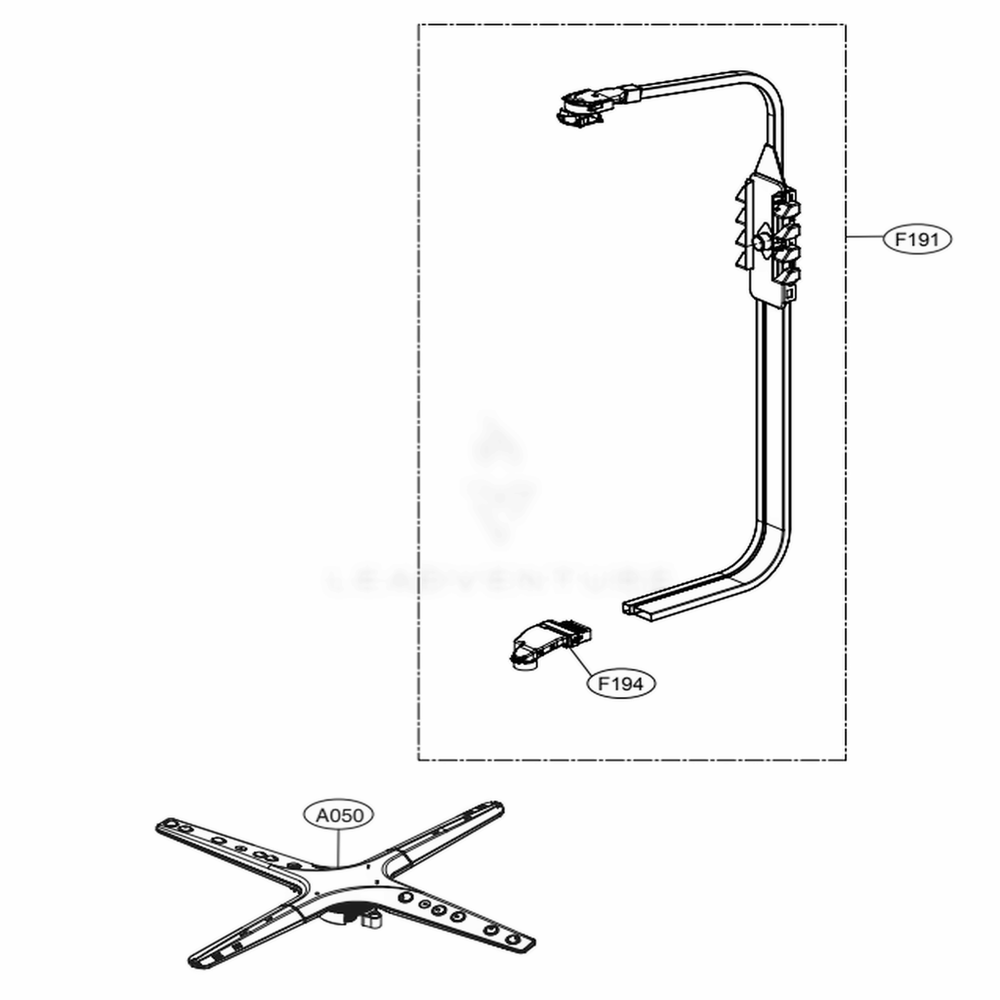 Water Guide Assembly Diagram and Parts List for LDP6809BM ABMESNA LG Dishwasher