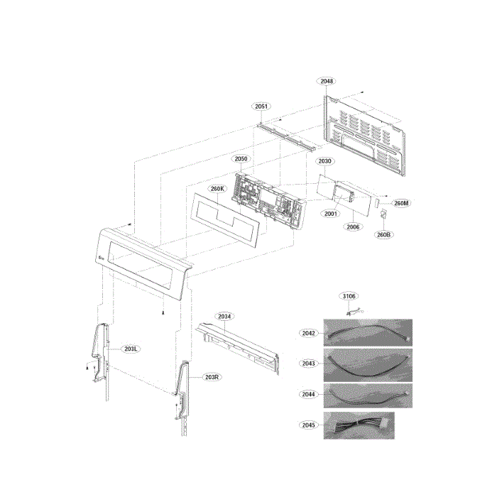 Cooktop Control Diagram and Parts List for LDE4415ST 00 LG Range