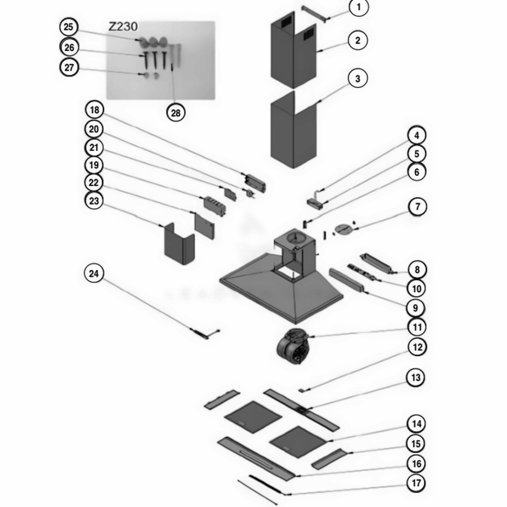 Main Diagram and Parts List for HCED3615D FBDELNA LG Range