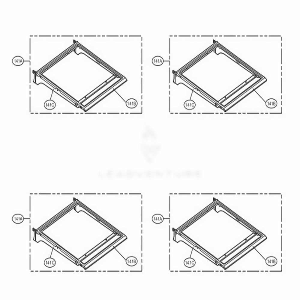Refrigerator Parts Diagram and Parts List for 72303 ASTCSE0 LG Refrigerator