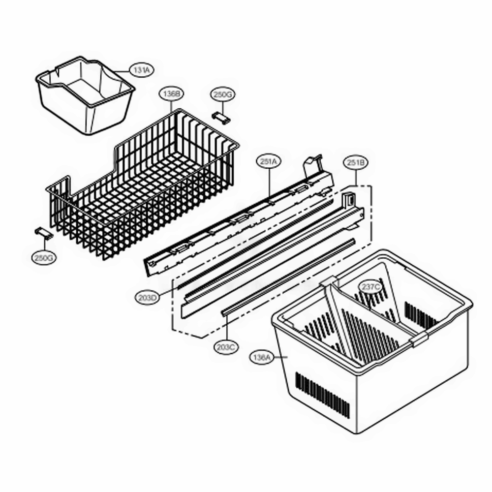 Freezer Parts Diagram and Parts List for LMC25785SB AWBCNA0 LG Refrigerator