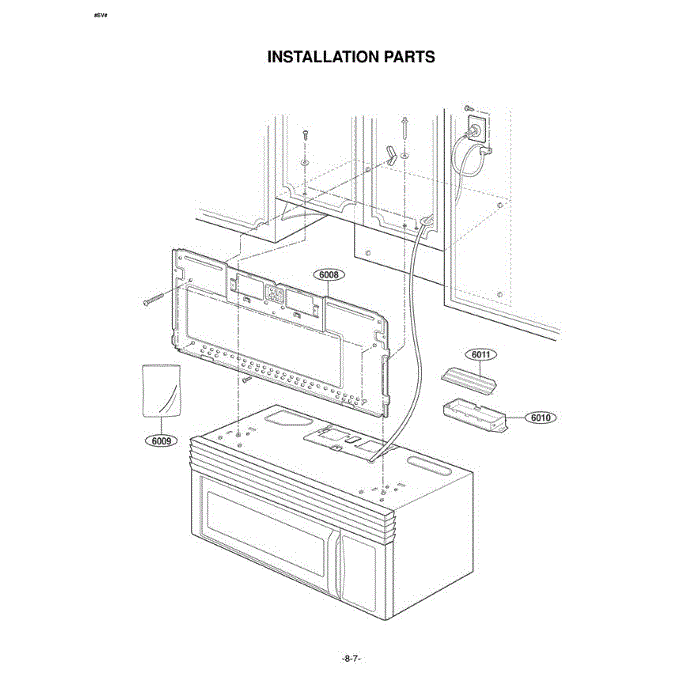 Section 5 Diagram and Parts List for MV1615W AWHEGSE LG Microwave Oven Combo