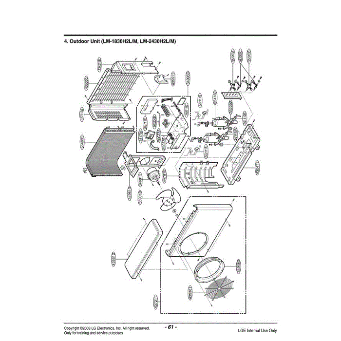 Section 2 Diagram and Parts List for LM-2430H2L AMB6CND LG Air Conditioner