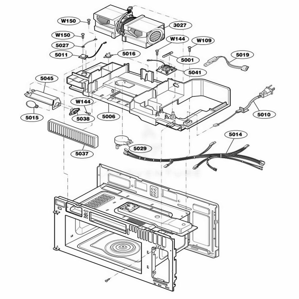 Interior Parts 2 Diagram and Parts List for 64683 AS1ESEA LG Range