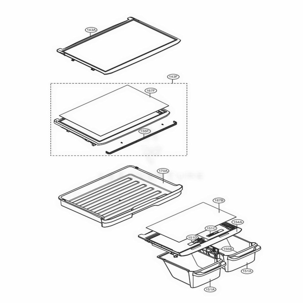 Refrigerator Parts Diagram and Parts List for LTCS20220S ASTCNA5 LG Refrigerator