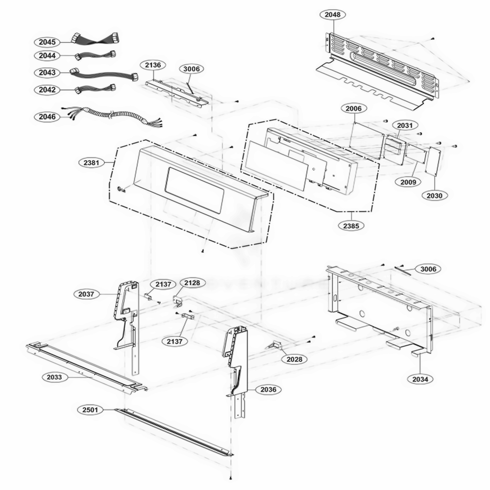 Controller Parts Diagram and Parts List for LDG3031ST FSTELGA LG Wall Oven