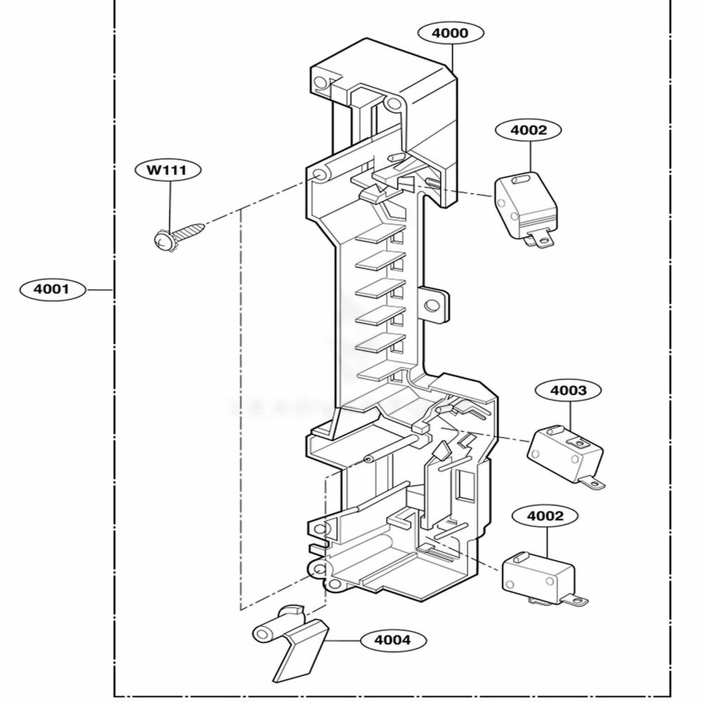 Latch Board Parts Diagram and Parts List for MH6150XMS AS3EWRP LG Range