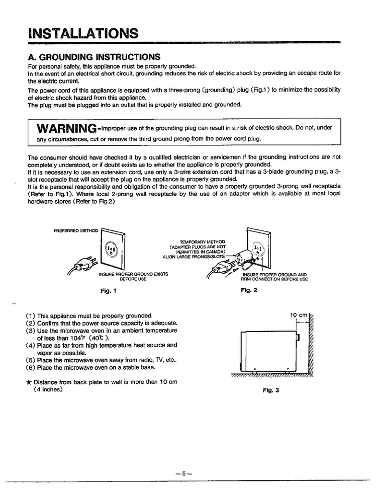 Installations Diagram and Parts List for MA-844M  LG Microwave